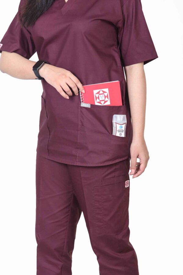 Chic Fit-Maroon Scrubs Narrow Bottoms