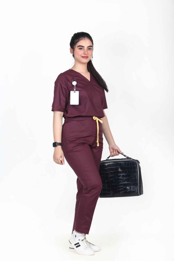 Chic Fit-Maroon Scrubs Narrow Bottoms